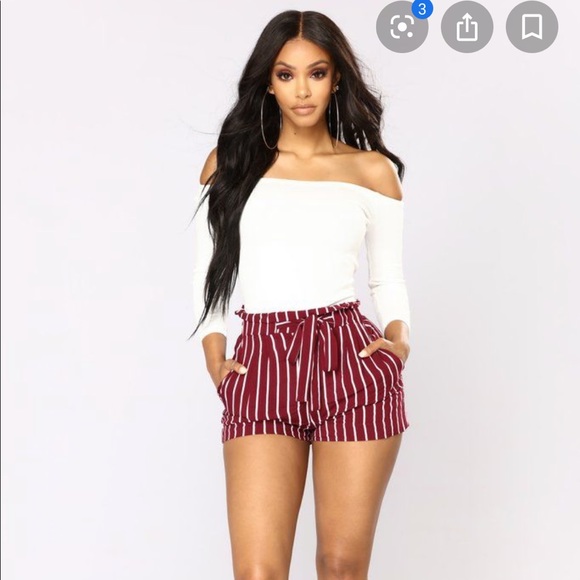 Fashion Nova Pants - Striped paper bag shorts tie fashion nova